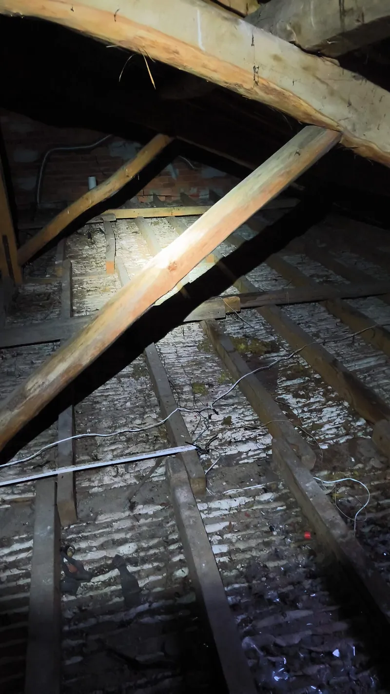 Desván sin aislamiento, con pérdida térmica visible por el tejado
